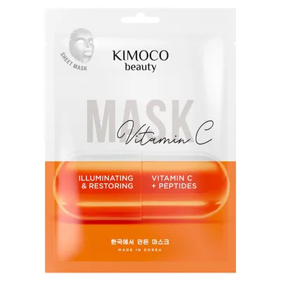 Masca tip servetel cu vitamina C si peptide Beauty, 23 ml, Kimoco