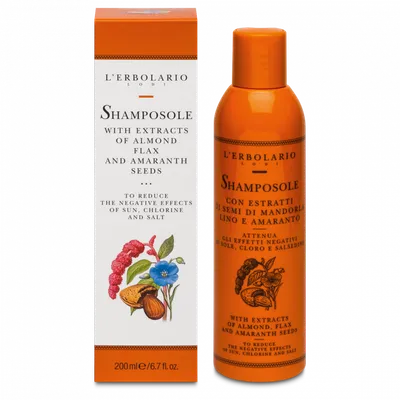 L'Erbolario Sampon cu migdale si amarant Sun, 200ml