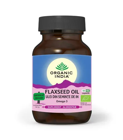 ORGANIC INDIA ULEI DIN SEMINTE IN ORGANIC OMEGA -3 BIO 60 CAPSULE