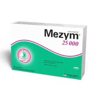 Mezym 25000, 20 capsule cu minicomprimate gastrorezistente, Berlin-Chemie