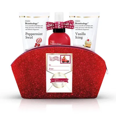 Baylis and Harding Set 4 piese - Portofel cosmetice/ Crema dus 50ml/ Lotiune corp 50ml/ Spray corp 100ml BCRD18BAG