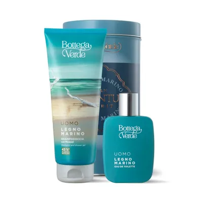 Set pentru barbati de ingrijire a corpului cu aroma lemnoasa - Legno Marino, Bottega Verde