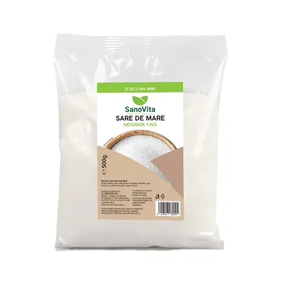 Sanovita Sare de Mare Fină Neiodată, 500 g