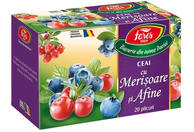 Ceai Merisoare si afine, 20 plicuri, Fares