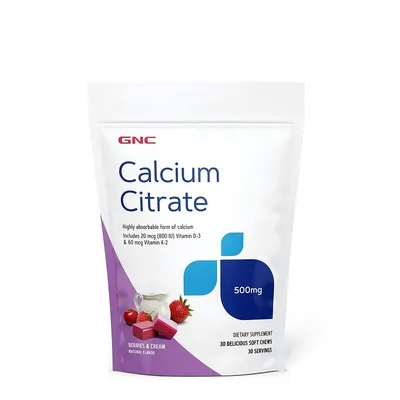 GNC CALCIU CITRAT CARAMELE CU AROMA NATURALA DE FRUCTE DE PADURE SI FRISCA 30 CARAMELE