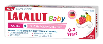 Pasta de dinti pentru copii de la 0-2 ani ptrotectie anticarie si zaharuri, 55ml, Lacalut