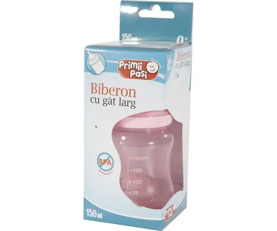 Biberon cu gat larg de la 0 luni, 150ml, Primii Pasi
