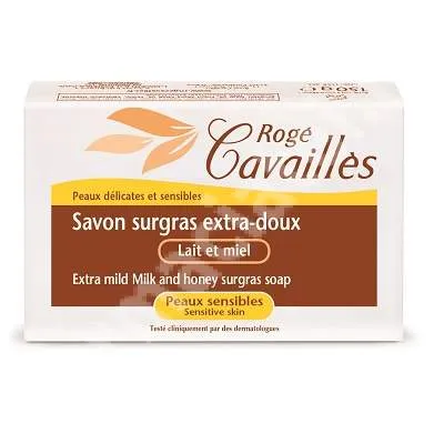 Sapun surgras extra-delicat cu lapte si miere piele sensibila, 250 g, Roge Cavailles
