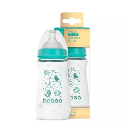 Biberon sticla anticolici, Gat larg, 3l+, 250ml, Baboo