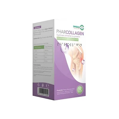 Pharcollagen 12 plicuri – supliment cu colagen hidrolizat, Pharco