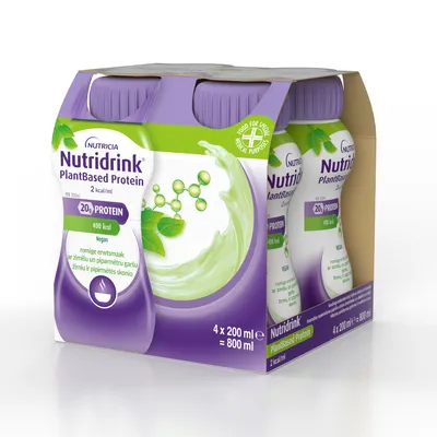 Nutridrink pe baza de plante cu aroma de mazare si menta, 4 x 200ml, Nutricia
