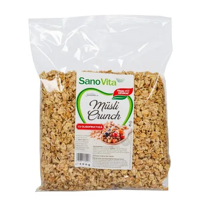 Musli crunch cu oligofructoza, 400g, SanoVita