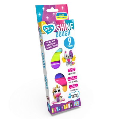 Set plastilina Lovin Shine Dough, 9 x15g, Oktoclay