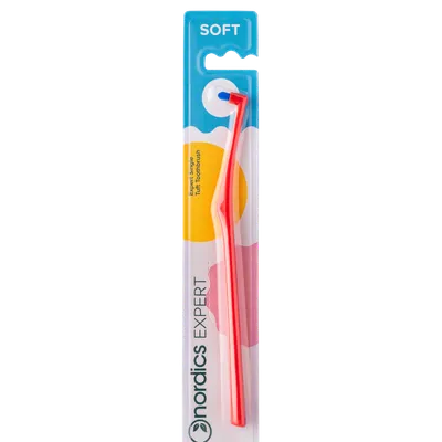 Periuta de dinti pentru curatare de precizie Expert Single Tuft Soft, culoare rosu, 1 bucata, Nordics