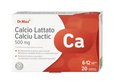 Dr. Max Calciu lactic, 20 comprimate