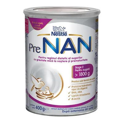 Lapte praf PreNan incepand de la nastere, 400g, Nestle