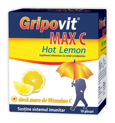 ZDROVIT GRIPOVIT MAX C HOT LEMON 10 PLICURI