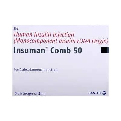 Insuman Comb 50 100ui/ml x 5cart. x 3ml