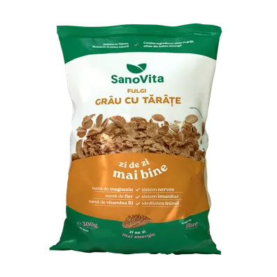 Fulgi de grau cu tarate, 300g, SanoVita