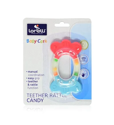 Jucarie dentitie si zornaitoare pentru +0 luni Candy, 1 bucata, Lorelli