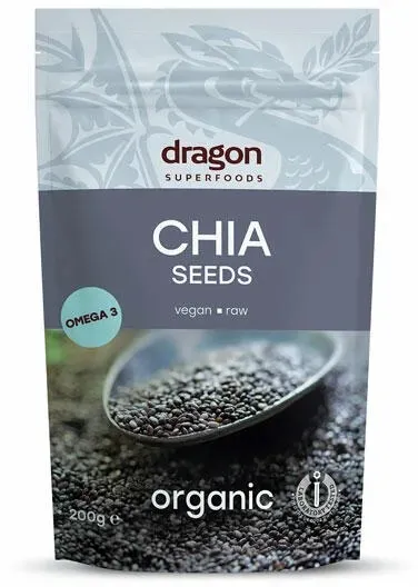 Seminte de chia eco, 200g, Dragon Superfoods
