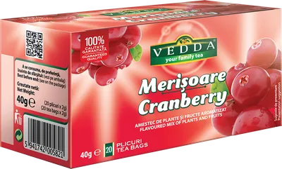Ceai de merisoare, 20 plicuri, Vedda