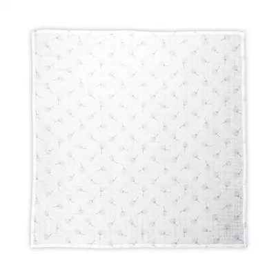 Scutec pled muselina 80cm x 80cm Grey Floral, 1 bucata, Lorelli