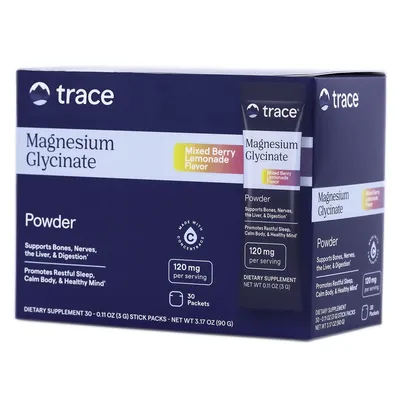 Magneziu glicinat pudra cu aroma de fructe de padure, 30 plicuri, Trace Minerals