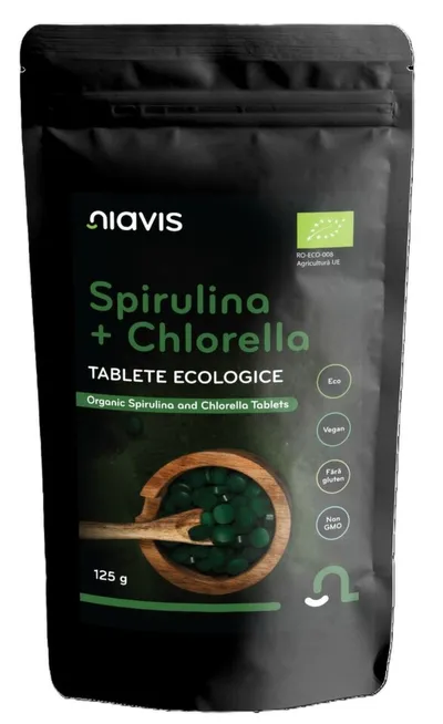 NIAVIS SPIRULINA + CHLORELLA TABLETE ECOLOGICE/BIO 125G