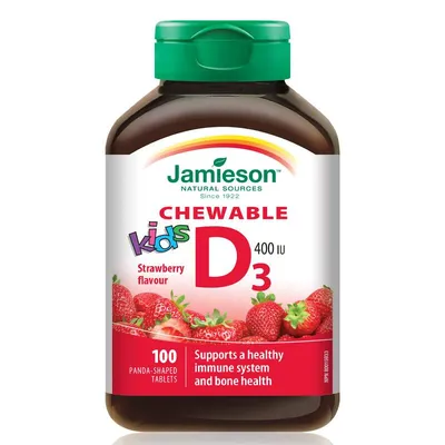 JAMIESON VITAMINA D PENTRU COPII 400UI X 100 TABLETE MASTICABILE