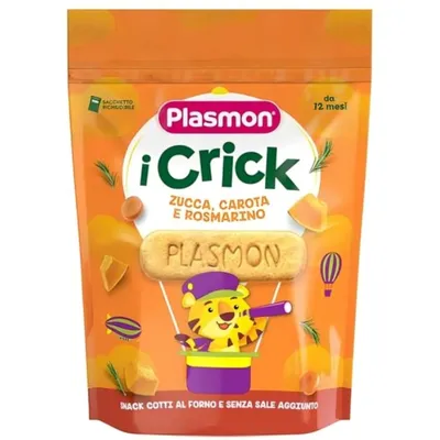 Biscuiti cu morcov, dovleac si rozmarin +12 luni Crick, 100g, Plasmon