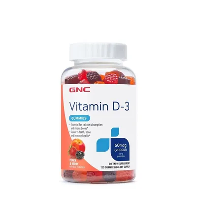 GNC VITAMIN D-3 2000 UI NATURALA DIN LANOLINA 120 JELEURI