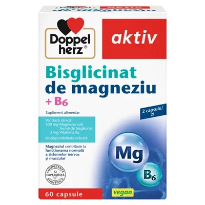 DOPPELHERZ AKTIV BISGLICINAT DE MAGNEZIU +B6 60 CAPSULE