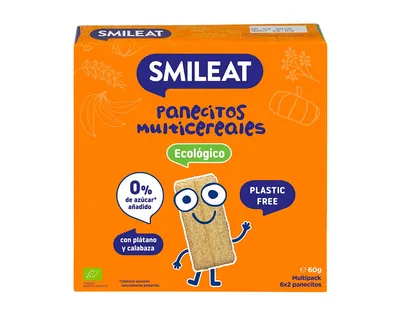 Painici multicereale cu banana si dovleac +6 luni Bio, 60g, Smileat