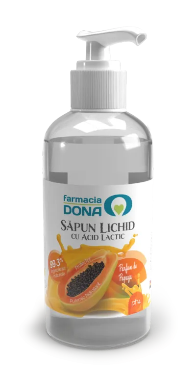 Sapun Lichid cu Acid Lactic, 500 ml, Farmacia Dona
