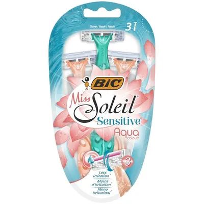 Pachet Aparat de ras Miss Soleil Sensitive Special Aqua, 3 bucati, BIC