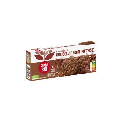 Biscuiti cu ciocolata neagra, 132g, Cereal Bio