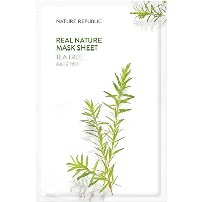 Masca de fata cu arbore de ceai Real Nature, 23g, Nature Republic