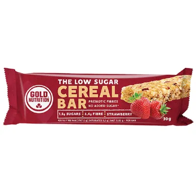 Baton de cereale cu capsuni Low Sugar, 30g, Gold Nutrition