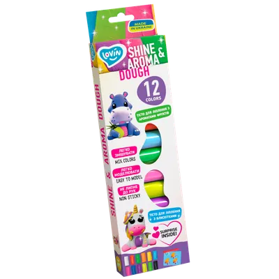 Set plastilina Lovin Shine&Aroma Dough, 12 x15g, Oktoclay