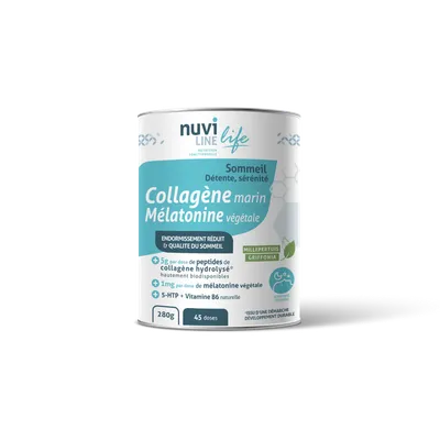 Colagen marin cu melatonina 5-HTP Griffonia si Vitamina B6, 280g, Nuviline