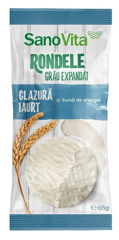 Rondele de grau cu glazura de iaurt, 66g, SanoVita