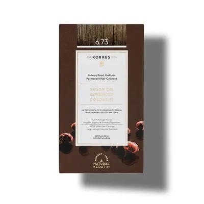 Vopsea de par Argan Oil 6.73 Golden Cocoa, 50ml, Korres