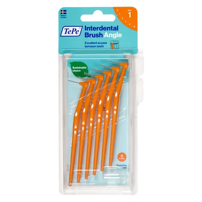 Periute interdentare Marimea 1 Portocaliu Angle, 6 bucati, TePe