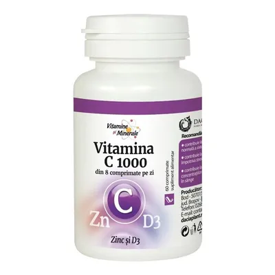 VITAMINA C1000 CU ZINC SI D3 60 COMPRIMATE DACIA PLANT
