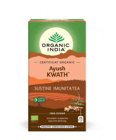 CEAI TULSI AYUSH KWATH SISTEM IMUNITARE 25 PLICURI ORGANIC INDIA
