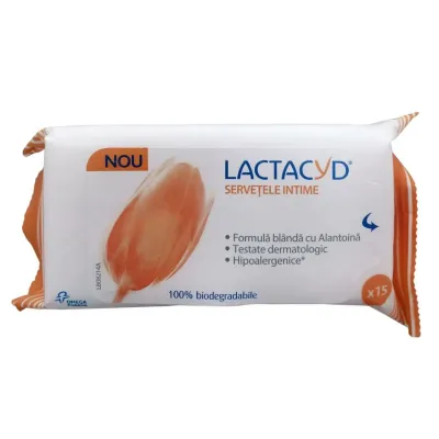 Lactacyd Servetele Intime, 15 bucati, Omega Pharma