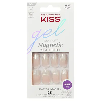 Unghii false Medium Chime Splash Gel Fantasy Magnetic, 28 bucati, Kiss