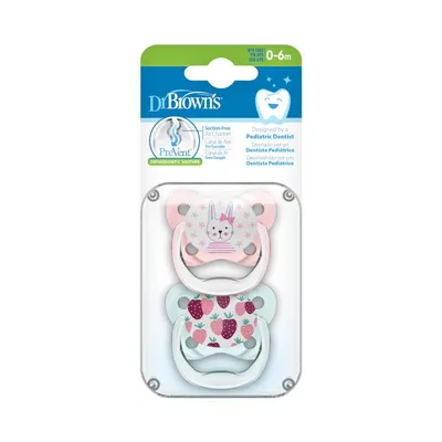 Set suzete din silicon PreVent pentru 0-6 luni, 2 bucati, Dr. Brown's