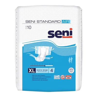 Scutece pentru adulti cu sistem inchis Standard Air, Extra Large, 10 bucati, Seni